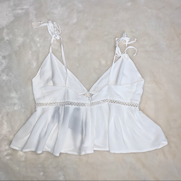 For Love & Lemons Iris Crop Top Ivory Size S NWT - Picture 13 of 15